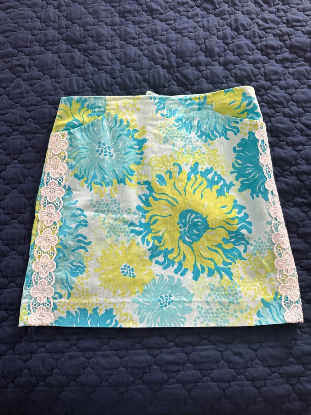Lilly Pulitzer 🔥🔥🔥Roslyn Cotton Skirt with pockets in Aqua, Turquoise & Lime